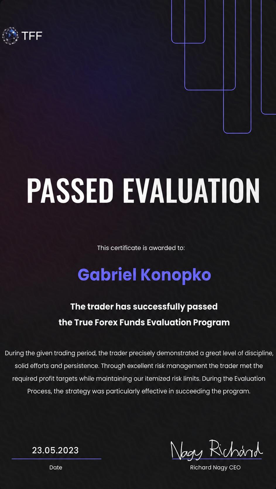 True Forex Funds — Passed Evaluation (23.05.2023)